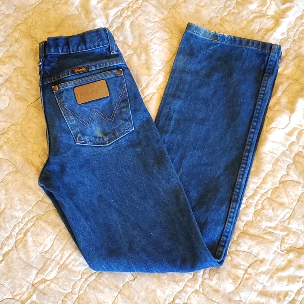 Wranglers 14 Slim Denim Jeans Cowboy Cowgirl